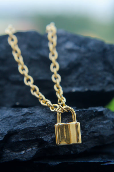18K Gold-Filled Padlock Necklace