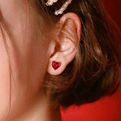6mm Heart Cubic Zirconia Stud Earrings