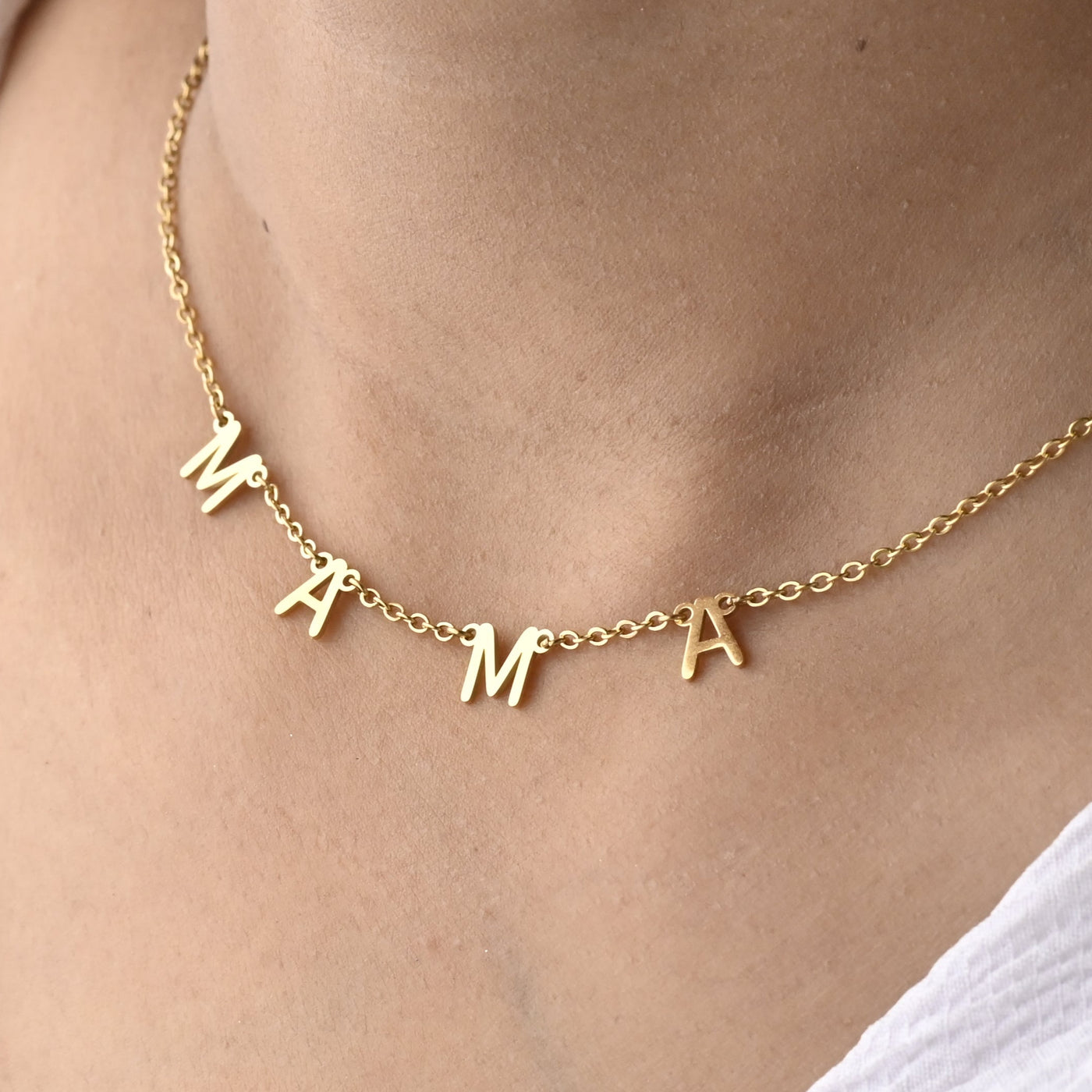 18k Gold-Filled MAMA Necklace | Personalized Mama Letter Necklace