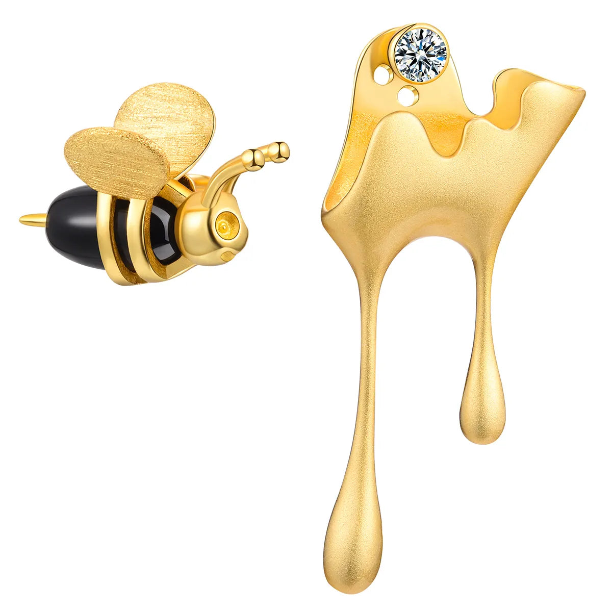 14K Gold-Filled Honey Bumble Bee Earrings