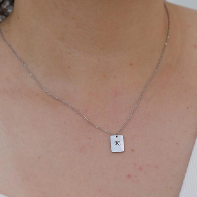 Custom Necklace | Personalized Necklace | Engraved Necklace | Silver Initial Necklace