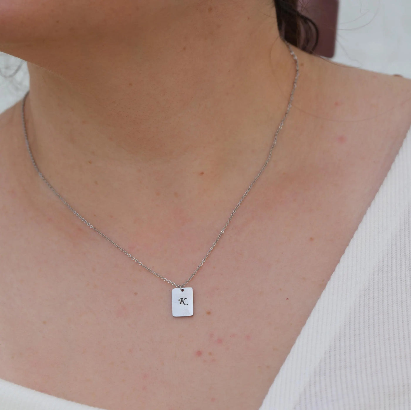 Custom Necklace | Personalized Necklace | Engraved Necklace | Silver Initial Necklace