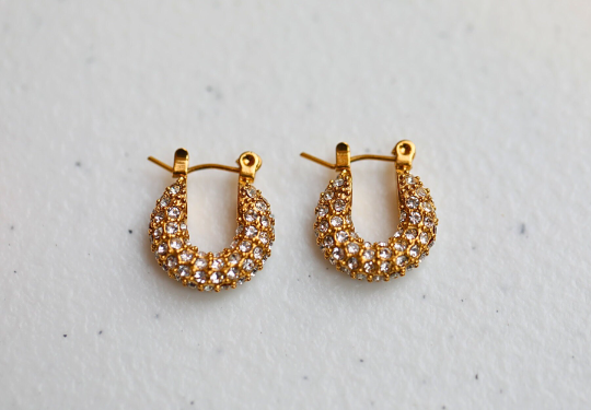18K Gold-Filled Thick Zircon Hoop Earrings