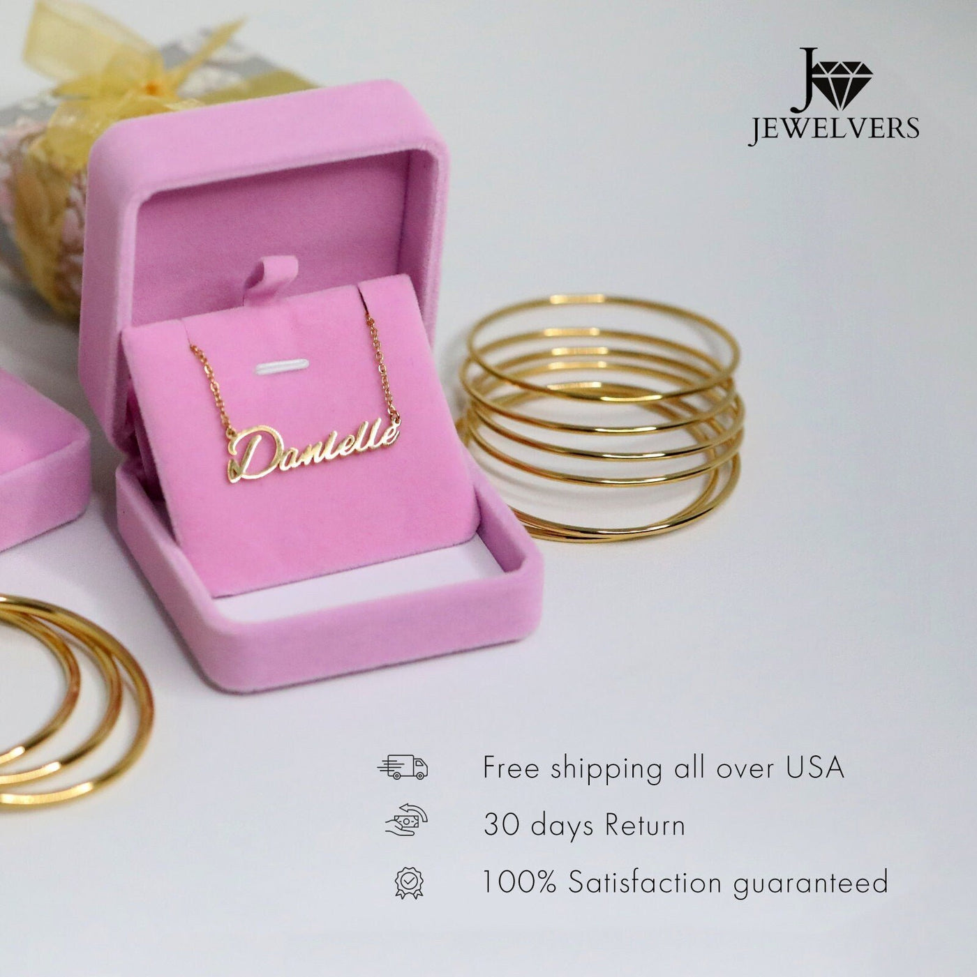 18k Gold-Filled Square Charm Hoops