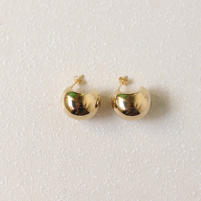 18K Gold-Filled Dome Hoop Earrings