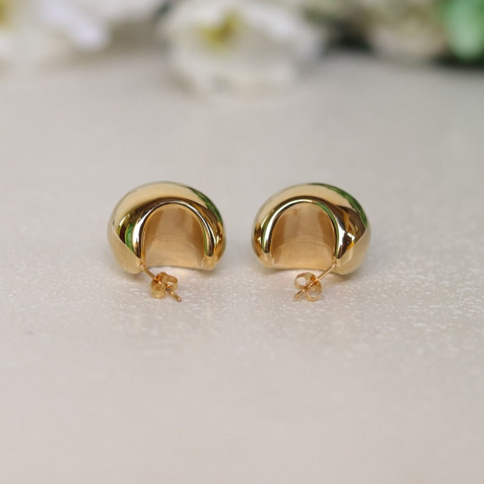 18K Gold-Filled Dome Hoop Earrings