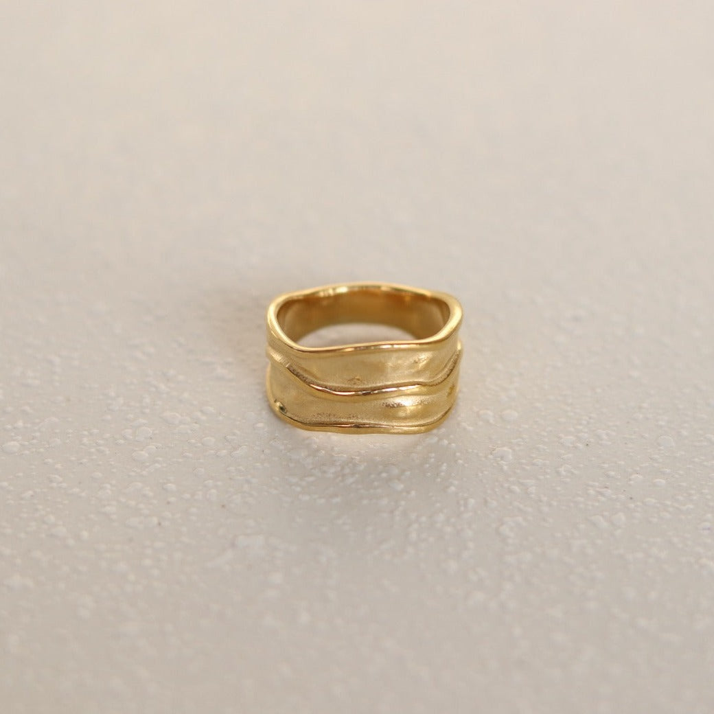 18k Gold-Filled Hammered Ring