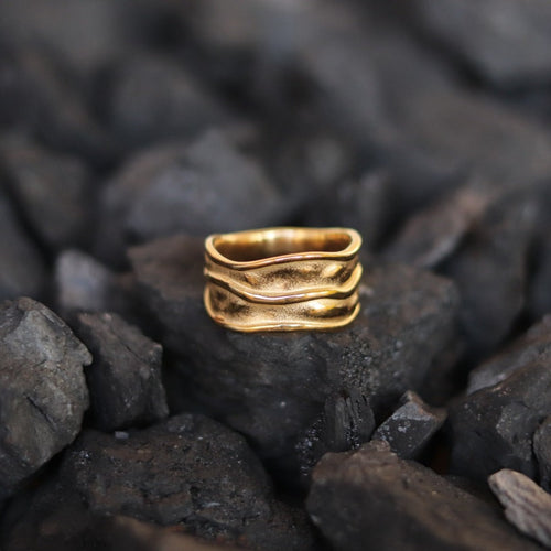 Gold Hammered Ring