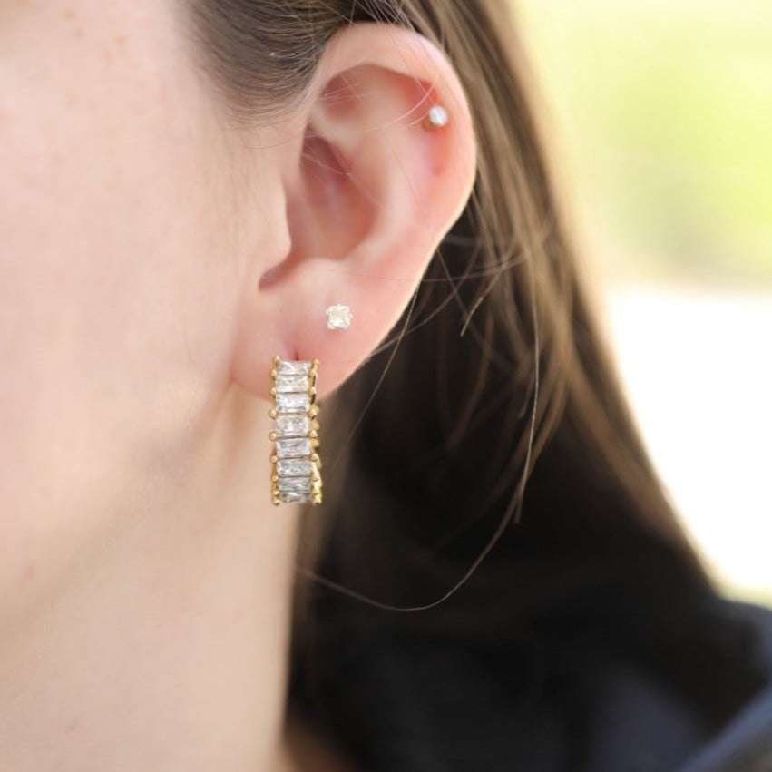 Zirconia Hoop Earrings