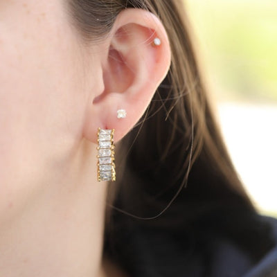 18K Gold-Filled Cubic Zircon Hoop Earrings