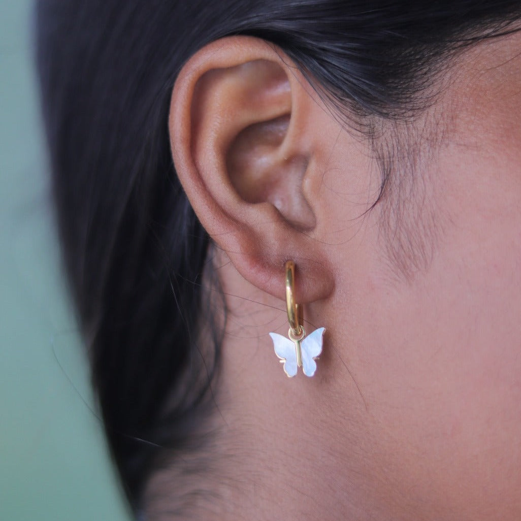 18K Gold-filled Butterfly Shell Earrings