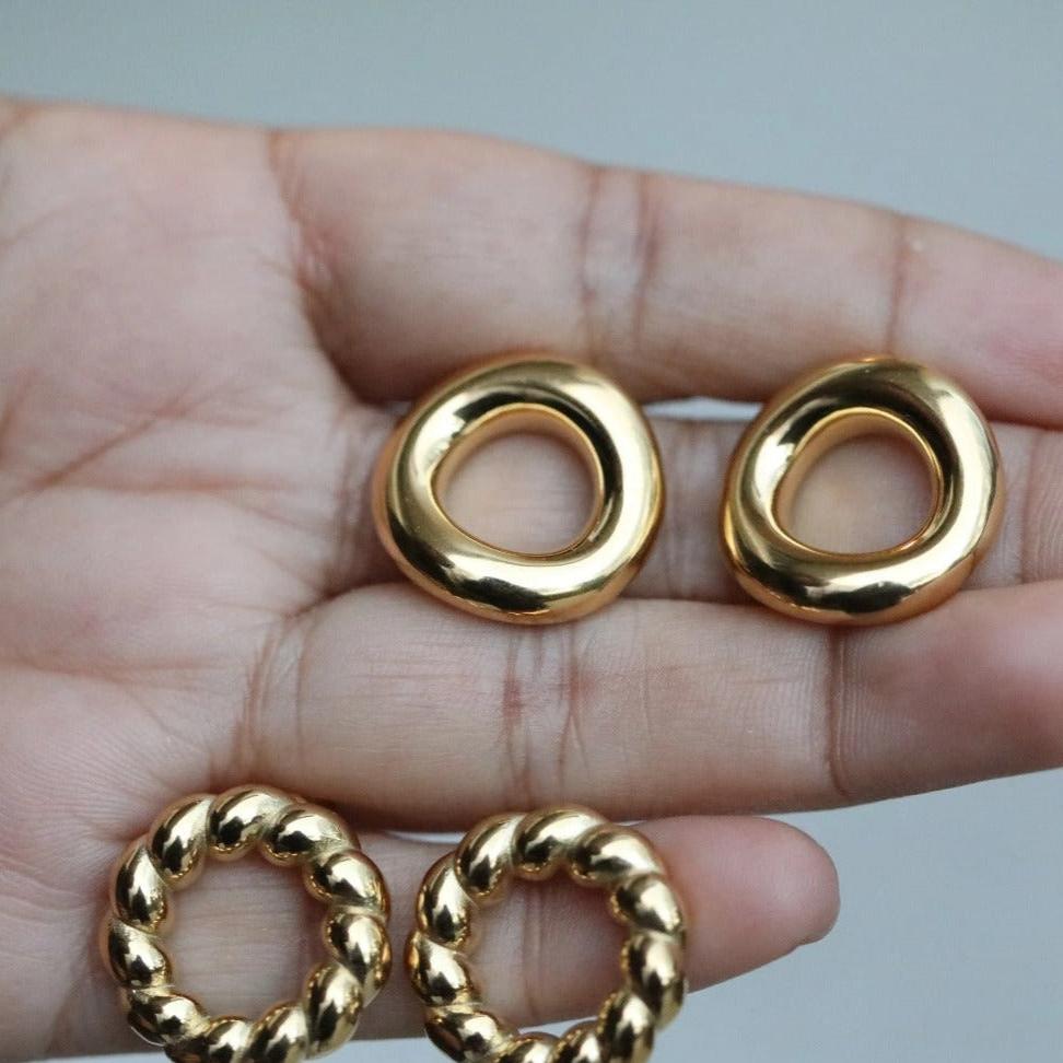 Open Circle Stud Earrings