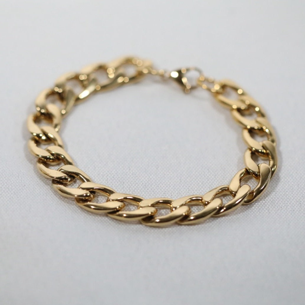 18K Gold-Filled Cuban Chain Bracelet for Men