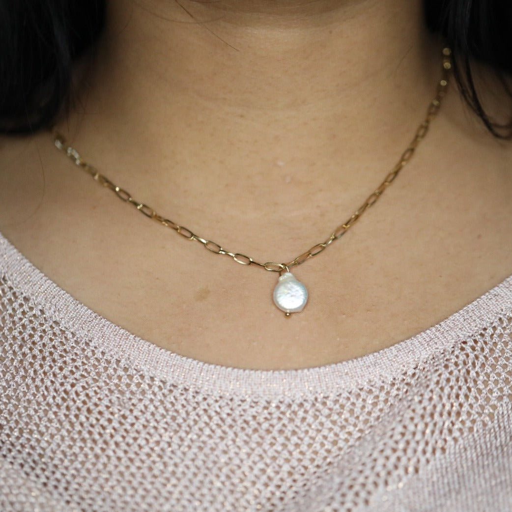 14K Gold-Filled Pearl Pendant Necklace