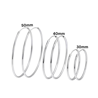 925 Sterling Silver Large Hoops