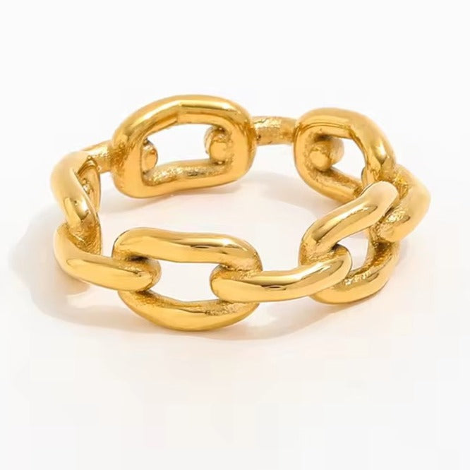 18K Gold-Filled Link Chain Ring