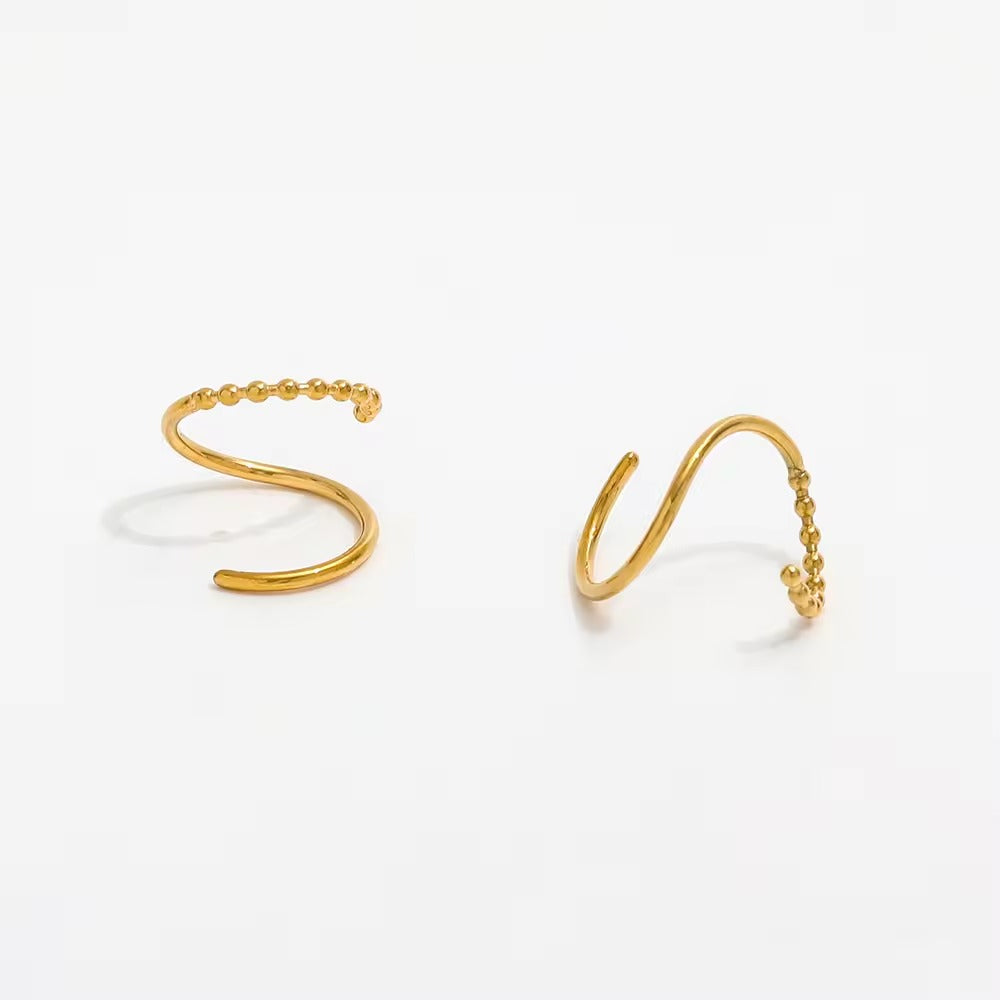 Gold Spiral Cuff Earrings