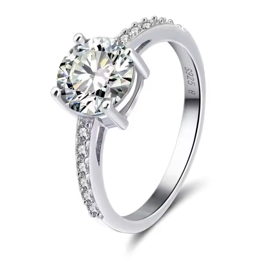 925 sterling silver Unique Moissanite Diamond Wedding Engagement Ring for Women