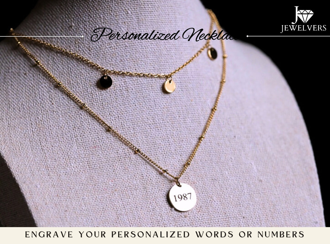 Custom Necklace Engraved Disc Necklace