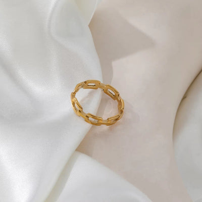 18k Gold-Filled Link Chain Ring