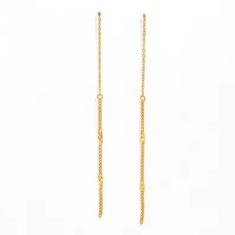 Gold Long Threader Earrings