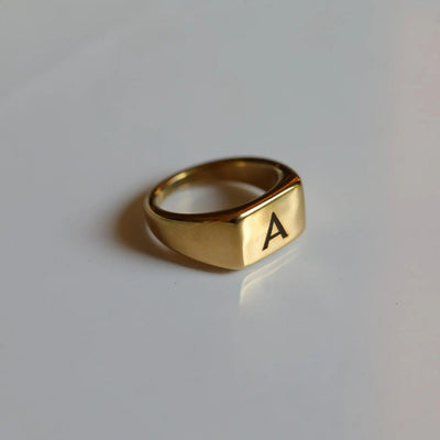 Personalized Engraved Letter Ring