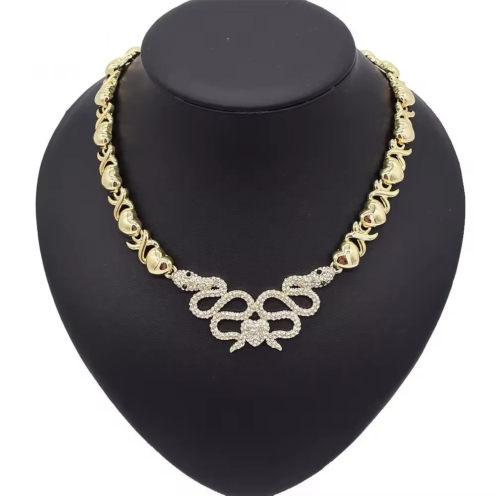 18K Gold-Filled XO Snake Necklace Set