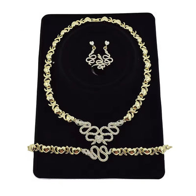 18K Gold-Filled XO Snake Necklace Set