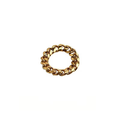 18k Gold-Filled Chunky Cuban Chain Ring