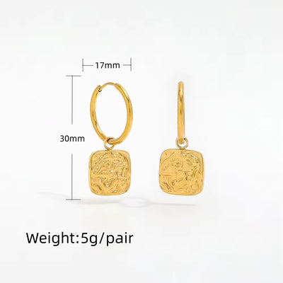 18k Gold-Filled Square Charm Hoops