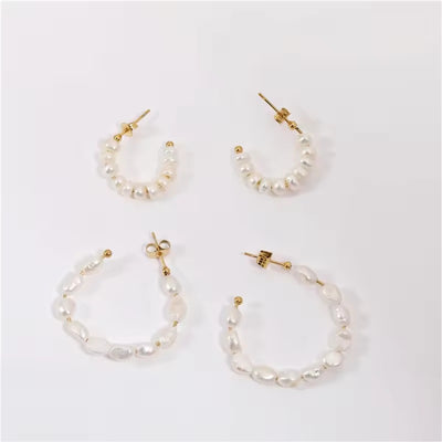 Pearl Hoop Earrings