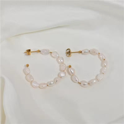 Pearl Hoop Earrings