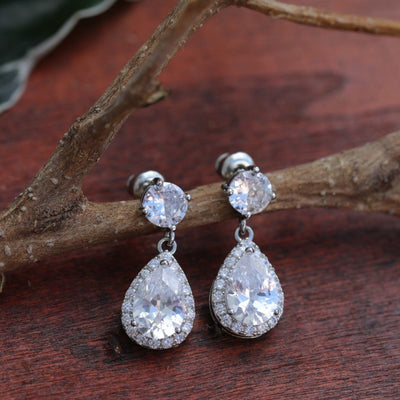 Zircon Water Drop Earrings