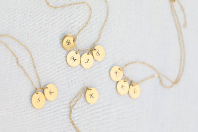 Custom Necklace | Personalized Discs Necklace | Engraved Necklace | Initial Necklace