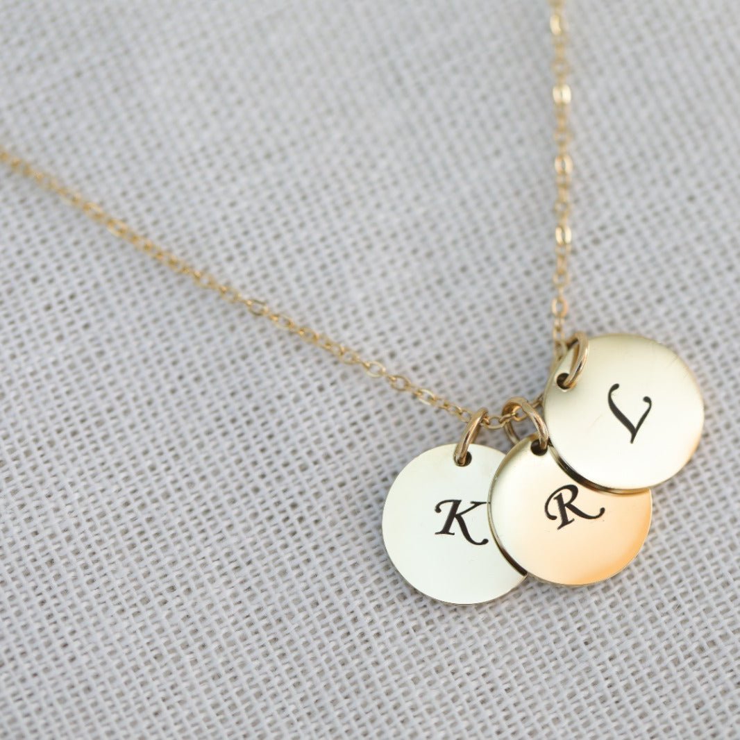 Custom Necklace | Personalized Discs Necklace | Engraved Necklace | Initial Necklace