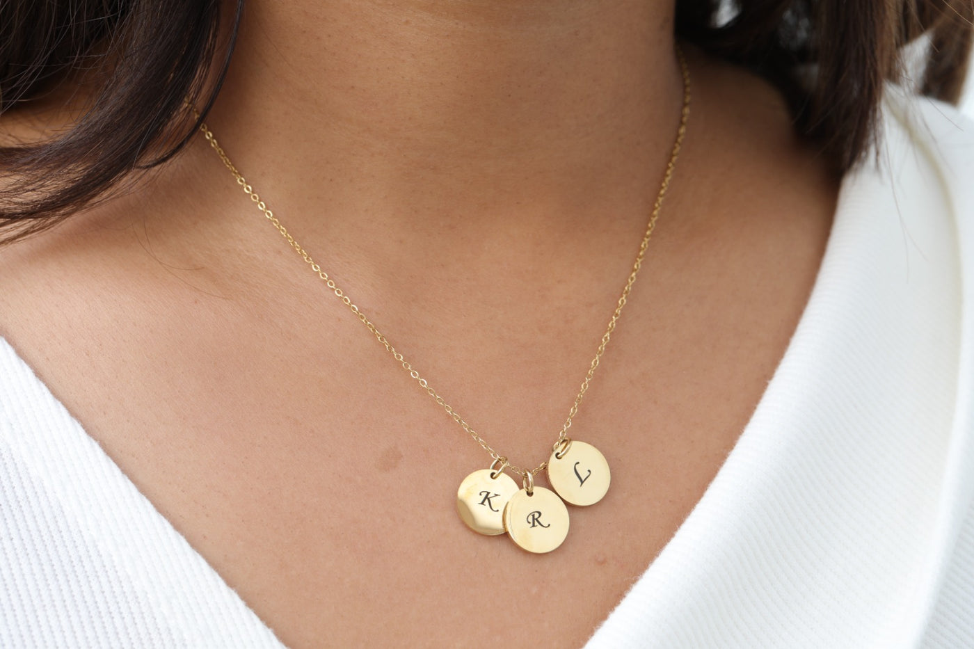 Custom Necklace | Personalized Discs Necklace | Engraved Necklace | Initial Necklace