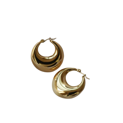 18K Gold-Filled Hollow Hoop Earrings