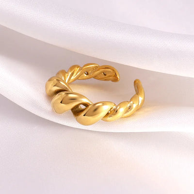 18K Gold-Filled Twisted Dome Ring
