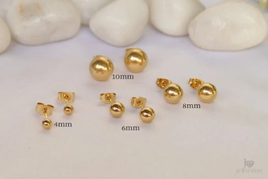 18k Gold-Filled Ball Stud Earrings