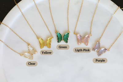 18K Gold-Filled Crystal Butterfly Necklace