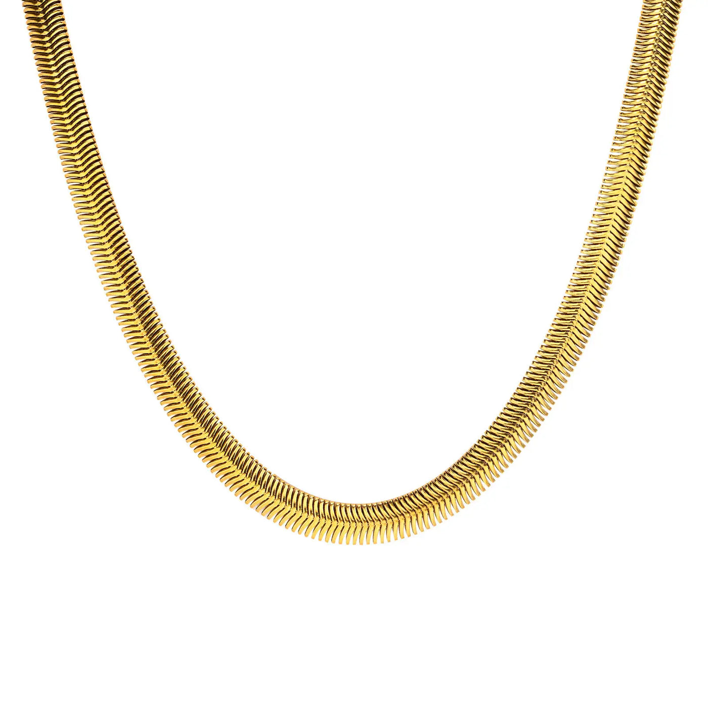 18K Gold-Filled Thick Herringbone Necklace