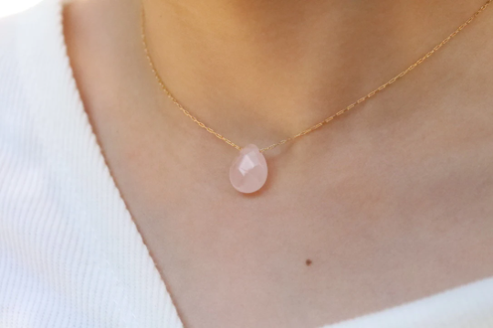 18K Gold-Filled Teardrop Gemstone Necklace