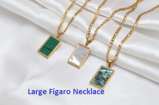 18K Gold-Filled Rectangle Malachite Necklace