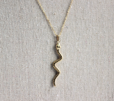 18K Gold-Filled Snake Pendant Necklace