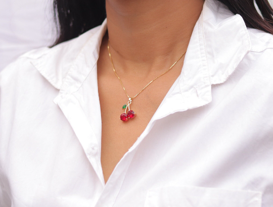 18K Gold-Filled Cherry Necklace