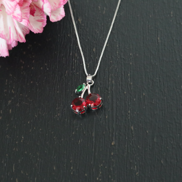 Silver Cherry Necklace