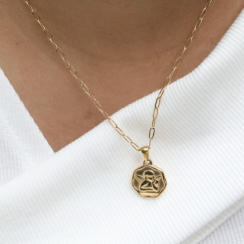 18K Gold-Filled Hexagonal Cupid Pendant Necklace