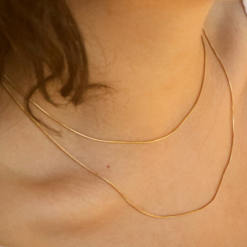 Valentines Day Gift, 18K Gold Snake Chain Necklace, Herringbone Neckla –  Love, Lily and Chloe