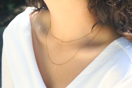 18K Gold-Filled Herringbone Necklace Set