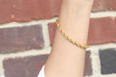18k Gold-Filled Rope Chain Bracelet